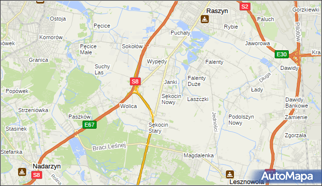 mapa Sękocin Nowy, Sękocin Nowy na mapie Targeo