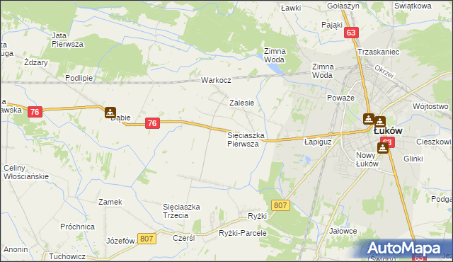 mapa Sięciaszka Pierwsza, Sięciaszka Pierwsza na mapie Targeo