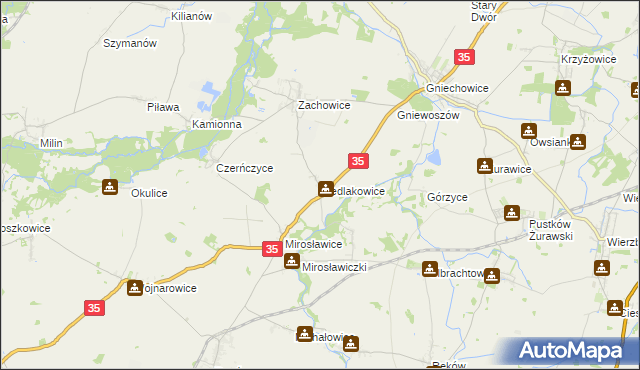 mapa Siedlakowice, Siedlakowice na mapie Targeo