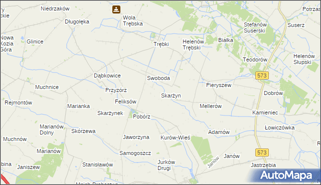 mapa Skarżyn gmina Oporów, Skarżyn gmina Oporów na mapie Targeo