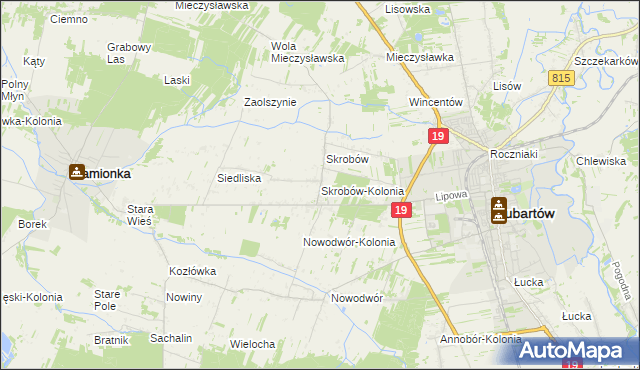 mapa Skrobów-Kolonia, Skrobów-Kolonia na mapie Targeo