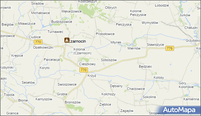 mapa Soboszów, Soboszów na mapie Targeo
