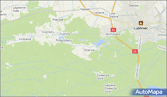 mapa Solarnia gmina Pawonków, Solarnia gmina Pawonków na mapie Targeo