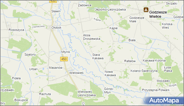 mapa Stara Kakawa, Stara Kakawa na mapie Targeo