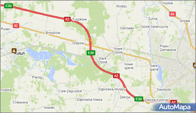 mapa Stare Opole, Stare Opole na mapie Targeo