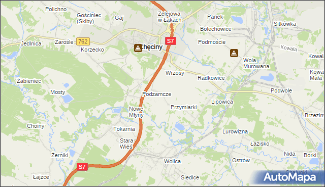 mapa Starochęciny, Starochęciny na mapie Targeo