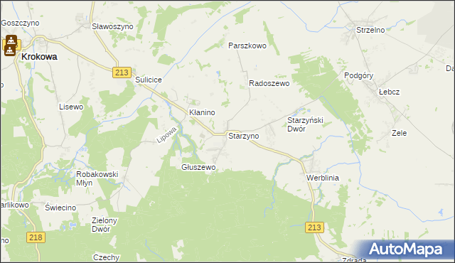 mapa Starzyno gmina Puck, Starzyno gmina Puck na mapie Targeo