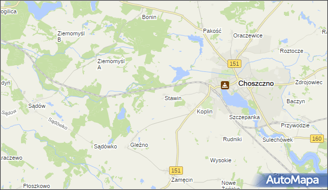 mapa Stawin, Stawin na mapie Targeo