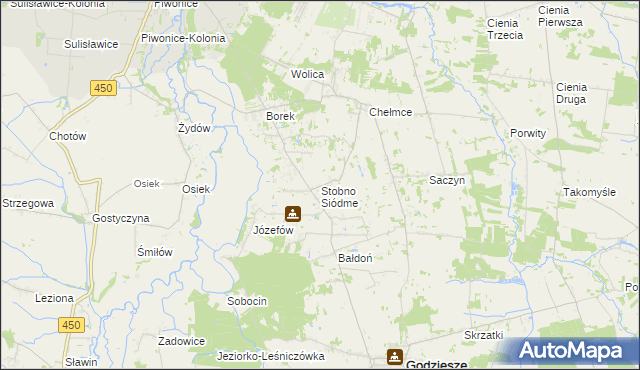 mapa Stobno Siódme, Stobno Siódme na mapie Targeo