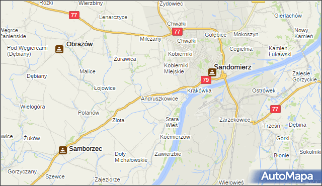 mapa Strochcice, Strochcice na mapie Targeo