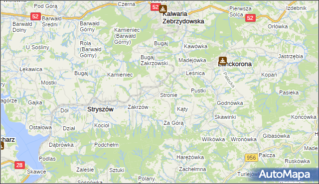 mapa Stronie gmina Stryszów, Stronie gmina Stryszów na mapie Targeo