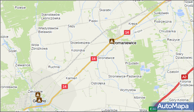 mapa Stroniewice, Stroniewice na mapie Targeo