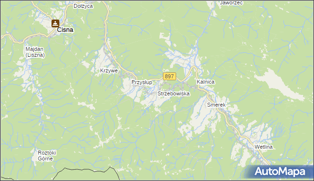 mapa Strzebowiska, Strzebowiska na mapie Targeo