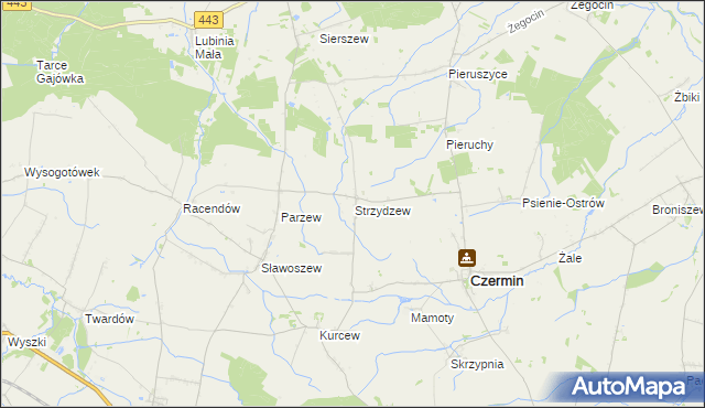 mapa Strzydzew, Strzydzew na mapie Targeo