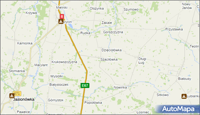 mapa Szaciłówka, Szaciłówka na mapie Targeo