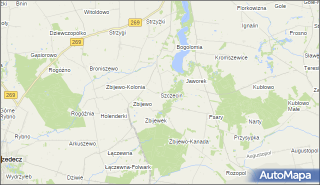 mapa Szczecin gmina Chodecz, Szczecin gmina Chodecz na mapie Targeo