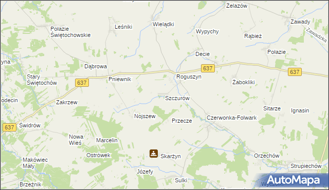 mapa Szczurów, Szczurów na mapie Targeo