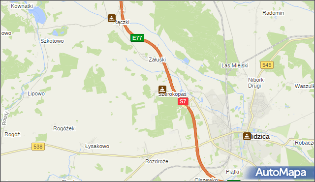 mapa Szerokopaś, Szerokopaś na mapie Targeo