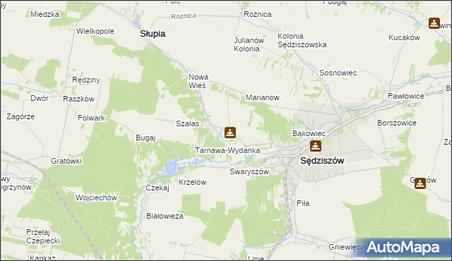 mapa Tarnawa gmina Sędziszów, Tarnawa gmina Sędziszów na mapie Targeo