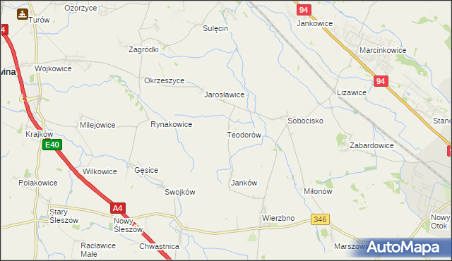 mapa Teodorów gmina Domaniów, Teodorów gmina Domaniów na mapie Targeo