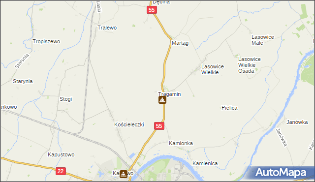 mapa Tragamin, Tragamin na mapie Targeo