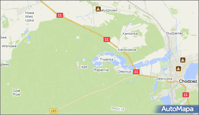 mapa Trojanka, Trojanka na mapie Targeo