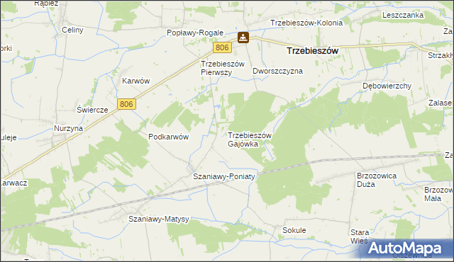 mapa Trzebieszów Gajówka, Trzebieszów Gajówka na mapie Targeo