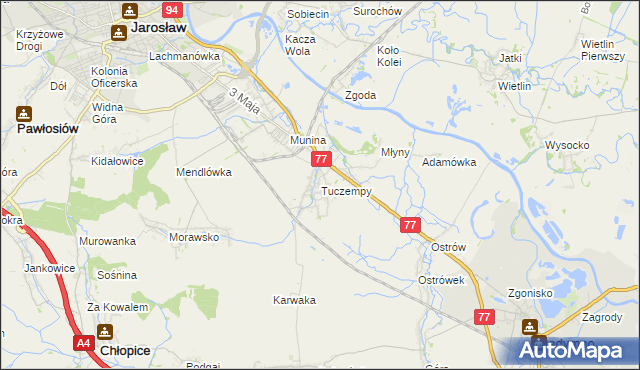 mapa Tuczempy, Tuczempy na mapie Targeo