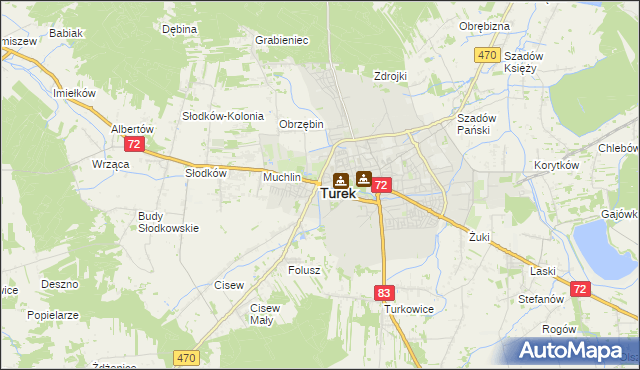 mapa Turka, Turek na mapie Targeo