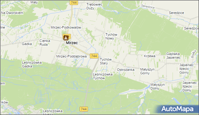 mapa Tychów Stary, Tychów Stary na mapie Targeo