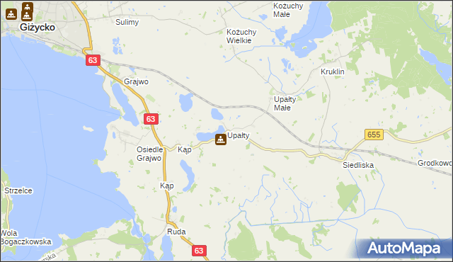 mapa Upałty, Upałty na mapie Targeo