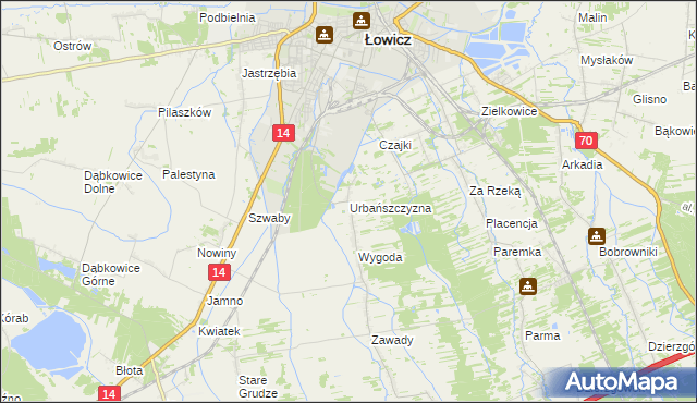 mapa Urbańszczyzna, Urbańszczyzna na mapie Targeo