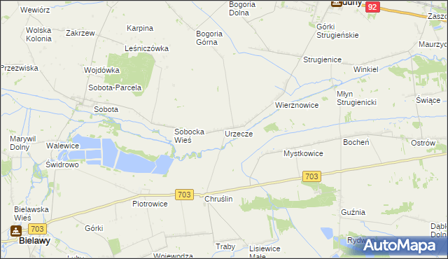 mapa Urzecze gmina Zduny, Urzecze gmina Zduny na mapie Targeo