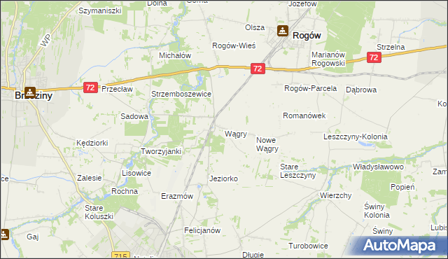 mapa Wągry, Wągry na mapie Targeo