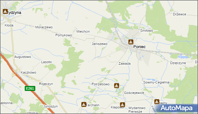 mapa Waszkowo, Waszkowo na mapie Targeo