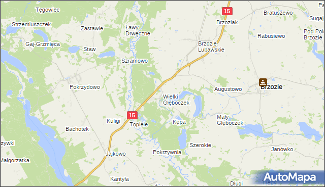 mapa Wielki Głęboczek, Wielki Głęboczek na mapie Targeo