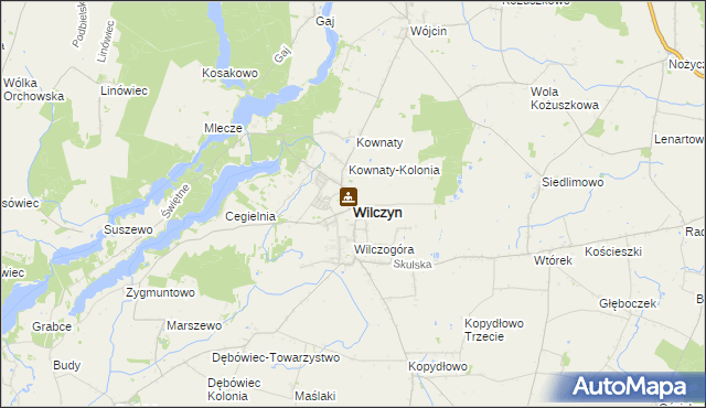 mapa Wilczyn powiat koniński, Wilczyn powiat koniński na mapie Targeo