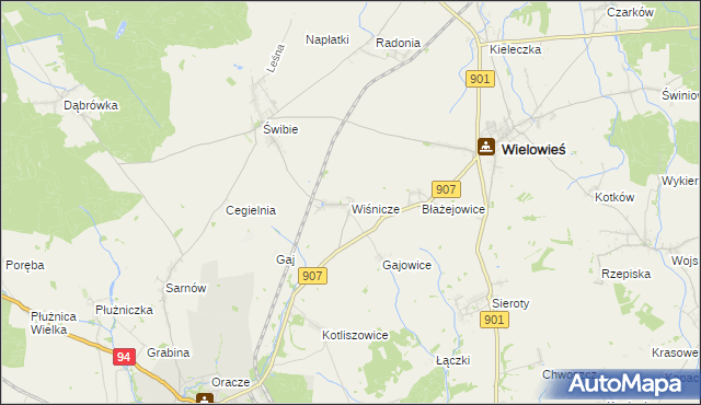 mapa Wiśnicze, Wiśnicze na mapie Targeo