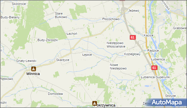 mapa Witki gmina Pokrzywnica, Witki gmina Pokrzywnica na mapie Targeo