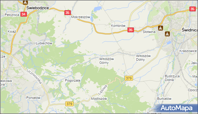 mapa Witoszów Górny, Witoszów Górny na mapie Targeo