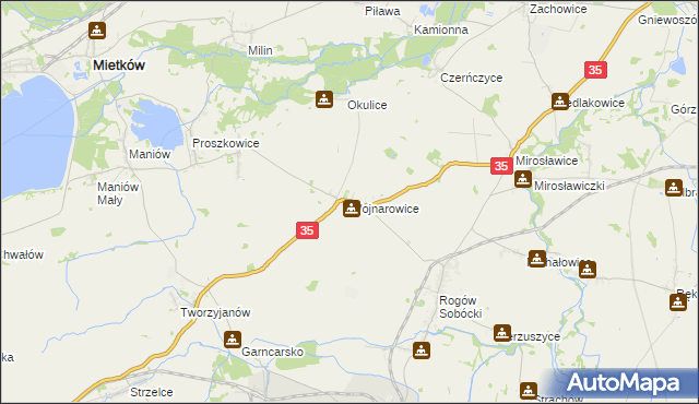mapa Wojnarowice, Wojnarowice na mapie Targeo