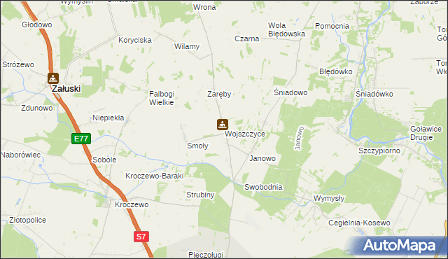 mapa Wojszczyce, Wojszczyce na mapie Targeo
