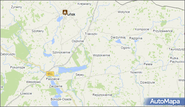 mapa Wojtokiemie, Wojtokiemie na mapie Targeo