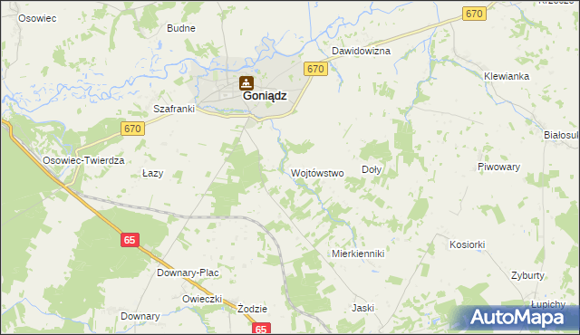 mapa Wojtówstwo, Wojtówstwo na mapie Targeo