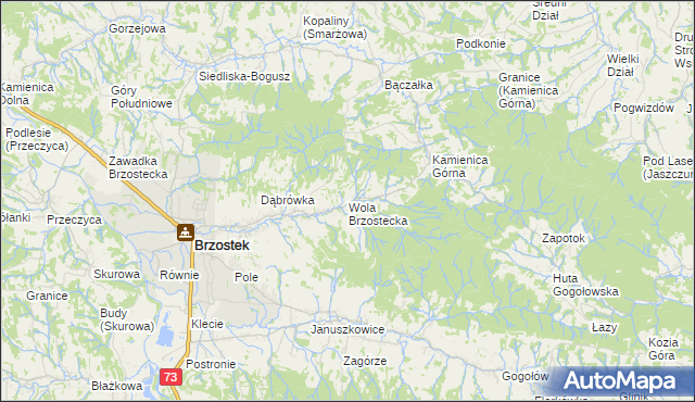 mapa Wola Brzostecka, Wola Brzostecka na mapie Targeo