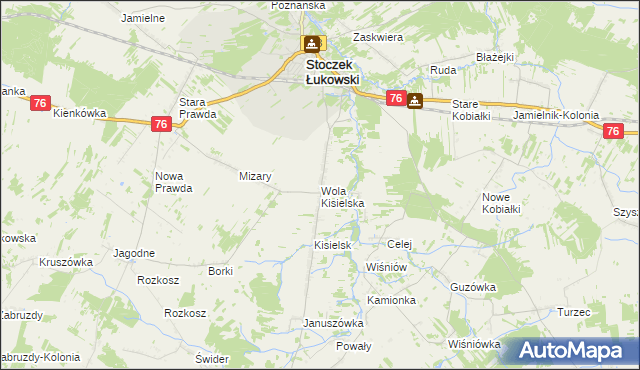 mapa Wola Kisielska, Wola Kisielska na mapie Targeo