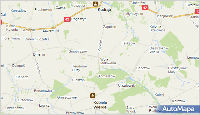mapa Wola Malowana, Wola Malowana na mapie Targeo