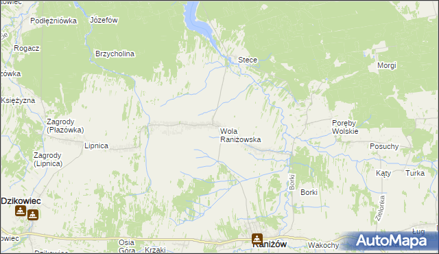 mapa Wola Raniżowska, Wola Raniżowska na mapie Targeo