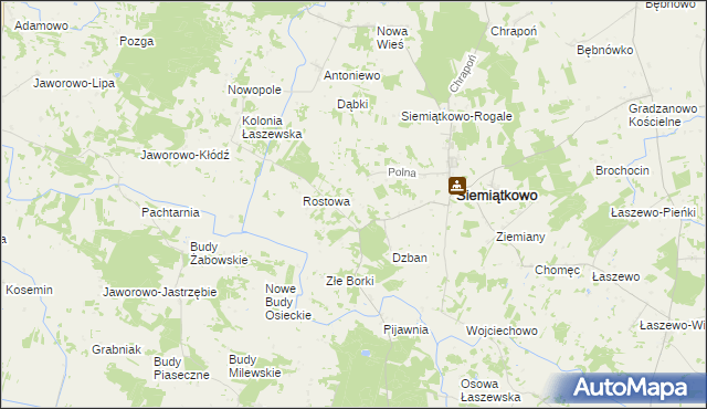 mapa Wolany gmina Siemiątkowo, Wolany gmina Siemiątkowo na mapie Targeo
