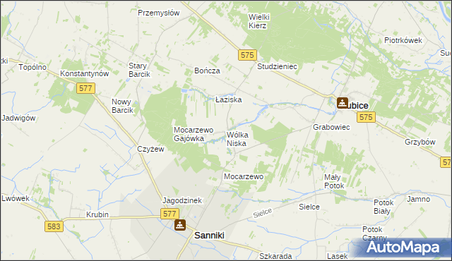 mapa Wólka Niska, Wólka Niska na mapie Targeo